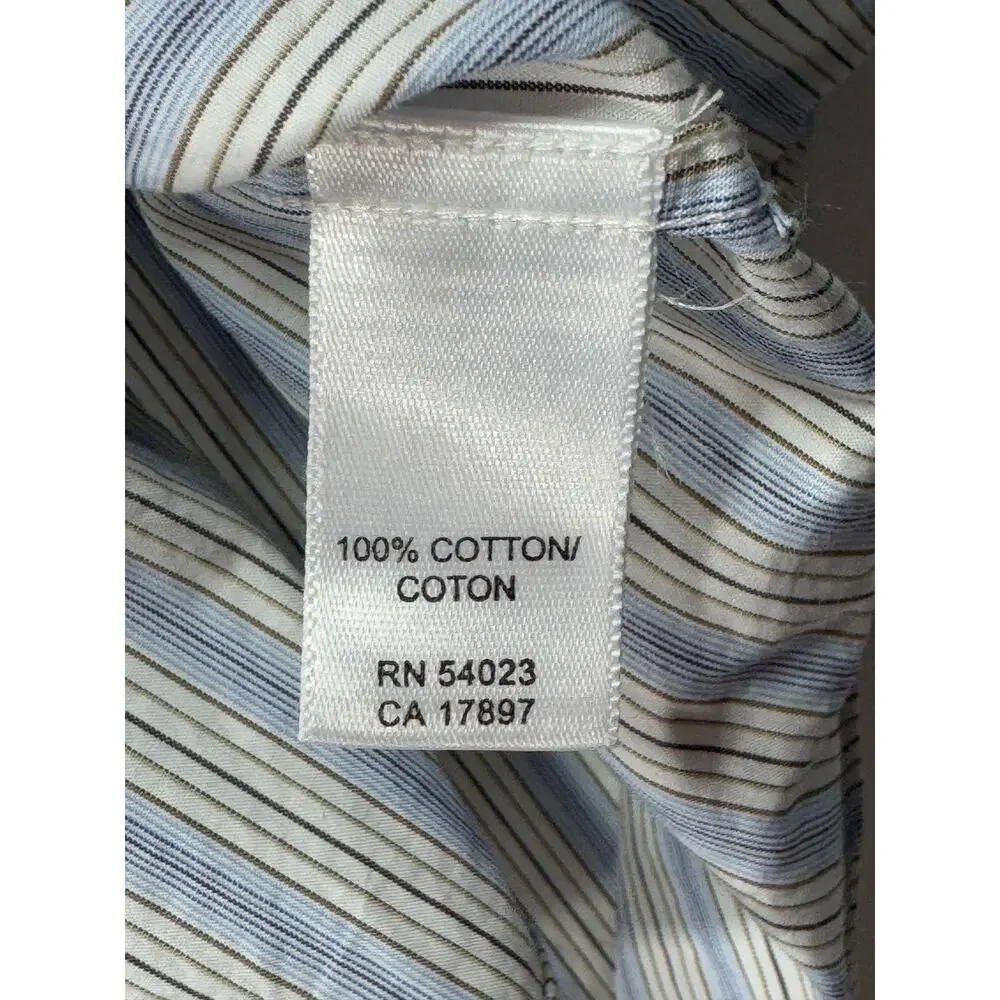 Banana Republic Men's Long Sleeve Blue Stripe Button Up Shirt - Size L (16-16.5)